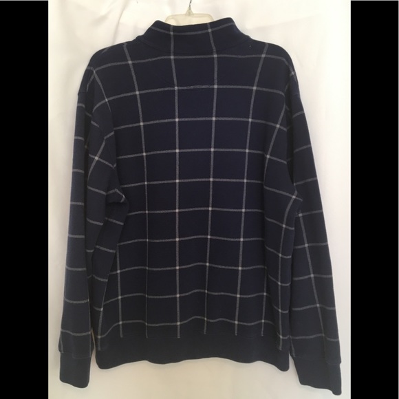 Lands End Window Pane Plaid  Quarter Zip - Picture 3 of 6
